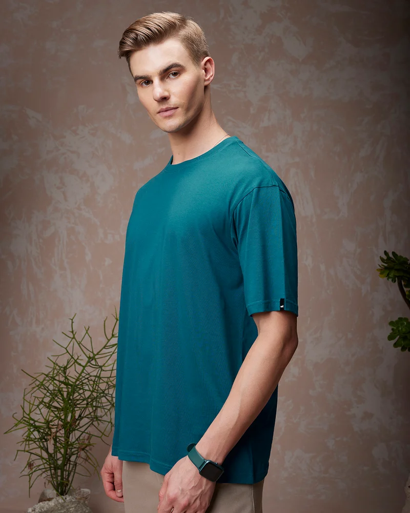 بيواكوف Men's Blue Oversized T-shirt